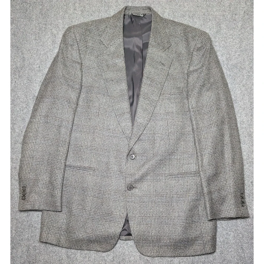 Vito Rufolo Wool Silk Mens Blazer Suit Jacket Size 44‎ LN Sport Coat Gray Tweed